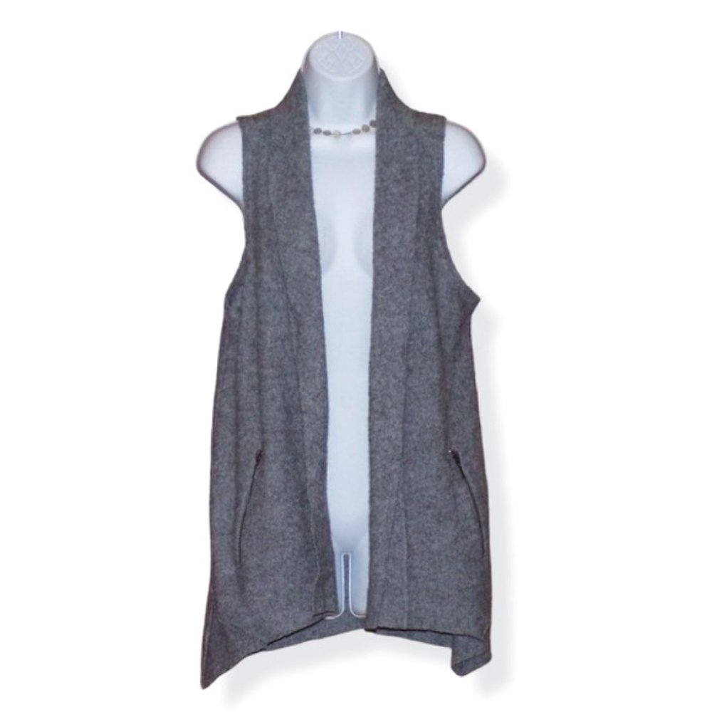 Apropos Wool Blend Open Front Sleeveless Cardigan
